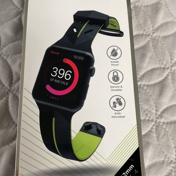 X-Doria Action Band for Apple Watch 42 MM Series 1,2,3 And 4 Black and Green - Picture 2 of 12